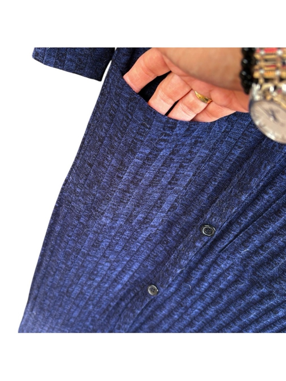 NWT EVEREVE PPLA Clothing Aggie Long Like Ribbed Duster Top Indigo Size XS - Picture 5 of 9